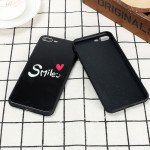 Wholesale iPhone 8 Plus / 7 Plus Design Tempered Glass Hybrid Case (Smile)